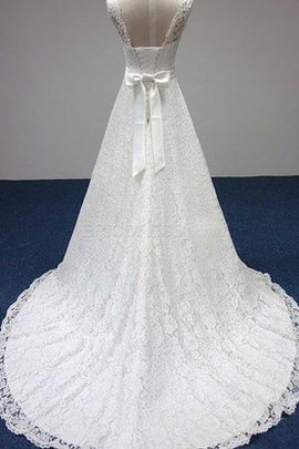 Robe de mariée en dentelle de longueur à genou trou serre cordon de mode de bal