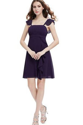 Robe demoiselle d'honneur bref de col en v de lotus avec chiffon ruché