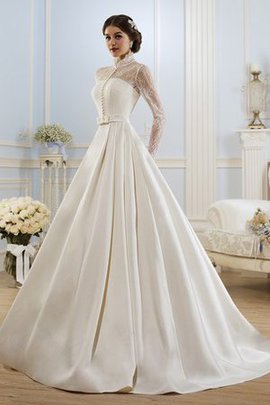 Robe de mariée romantique plissage avec nœud à boucles en dentelle de mode de bal