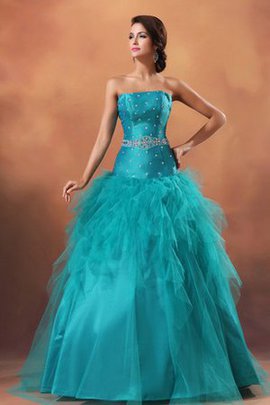 Robe de quinceanera de lotus a-ligne de bustier avec perle de mode de bal