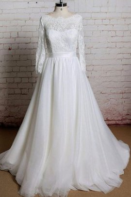 Robe de mariée naturel distinguee trou de serrure de traîne moyenne textile en tulle