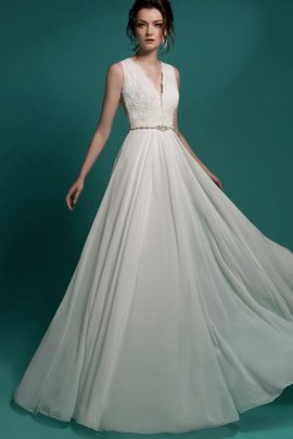 Robe de mariée plissage distinguee vintage a-ligne de traîne courte