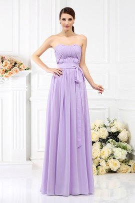 Robe demoiselle d'honneur longue a-ligne de bustier ceinture de princesse