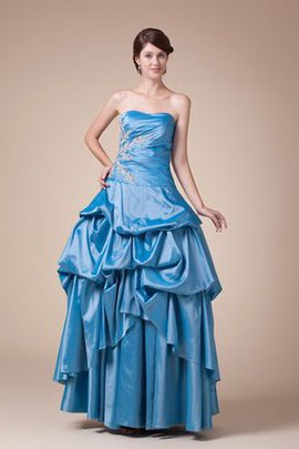 Robe de quinceanera plissage de mode de bal decoration en fleur ample manche nulle