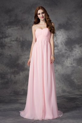 Robe de bal avec lacets ruché en chiffon de princesse col en forme de cœur