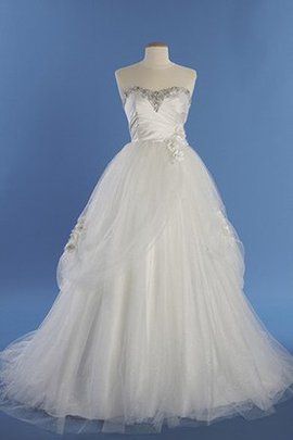 Robe de mariée longue en salle col en forme de cœur en tout plein air cordon