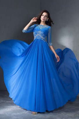 Robe de soirée a-ligne de princesse avec zip manche nulle de traîne courte