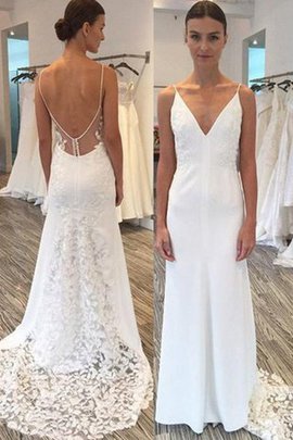 Robe de mariée maillot décolleté dans le dos manche nulle étourdissant en satin