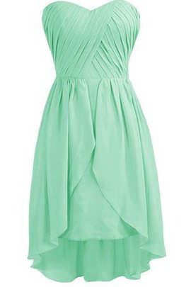 Robe demoiselle d'honneur naturel avec gradins avec lacets en chiffon manche nulle