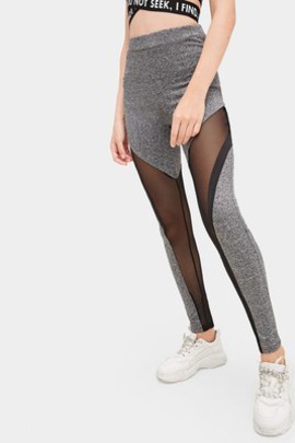 Legging avec pièces transparentes chiné