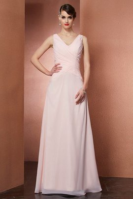 Robe de soirée plissé naturel manche nulle de princesse v encolure