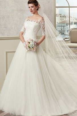 Robe de mariée sobre femme branché ligne a brodé avec gaze