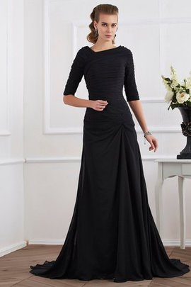 Robe de bal plissé de traîne courte de princesse avec manche 1/2 avec sans manches