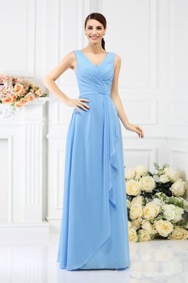 Robe demoiselle d'honneur longue avec perle avec chiffon jusqu'au sol maillot