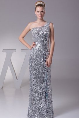 Robe de soirée brillant longue en forme d'épaule asymétrique