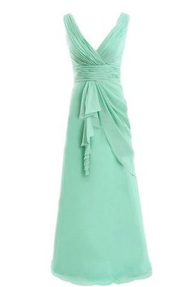 Robe demoiselle d'honneur naturel manche nulle avec zip jusqu'au sol en chiffon