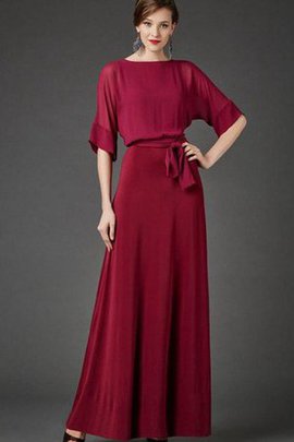 Robe mère de mariée modeste femme branché col en bateau avec ruban trou de serrure