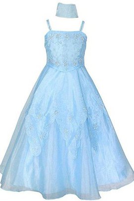 Robe de cortège enfant avec lacets ligne a manche nulle jusqu'au sol textile en tulle