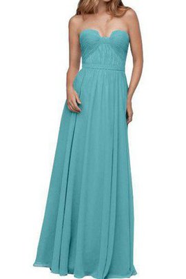 Robe demoiselle d'honneur longue a-ligne de bustier jusqu'au sol avec chiffon