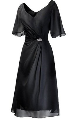 Robe de graduation à la mode luxueux avec manche courte a-ligne avec perle