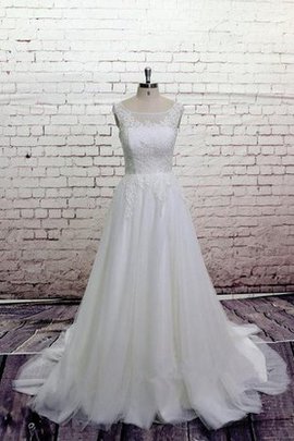 Robe de mariée bref naturel avec bouton trou de serrure au niveau de genou