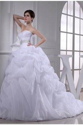 Robe de mariée longue manche nulle de mode de bal de col en cœur en organza