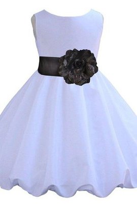 Robe de cortège enfant plissé avec fleurs avec nœud textile taffetas fermeutre eclair