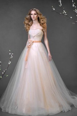 Robe de mariée naturel avec fleurs avec sans manches ruché avec lacets