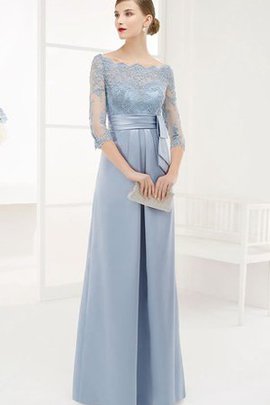 Robe de bal simple avec décoration dentelle longueur au niveau de sol avec perle ligne a