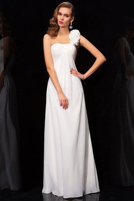 Robe de bal avec zip avec fronce manche nulle d'épaule asymétrique avec fleurs