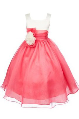 Robe de cortège enfant ligne a en taffetas manche nulle de longueur à genou avec zip