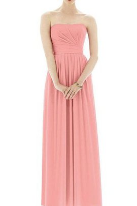 Robe demoiselle d'honneur plissé de bustier jusqu'au sol en chiffon ligne a