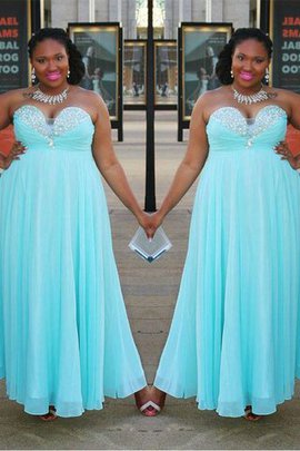 Robe de bal naturel avec perle de princesse avec chiffon longueur au niveau de sol