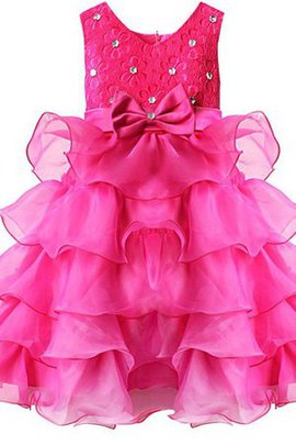 Robe de cortège enfant pailleté manche nulle avec nœud de lotus