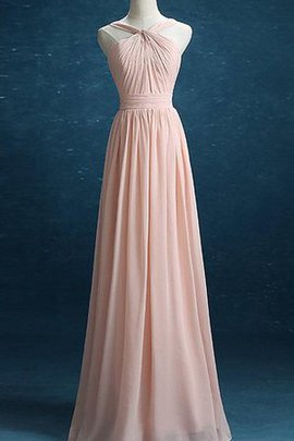 Robe demoiselle d'honneur ruché de lotus avec sans manches fermeutre eclair en chiffon