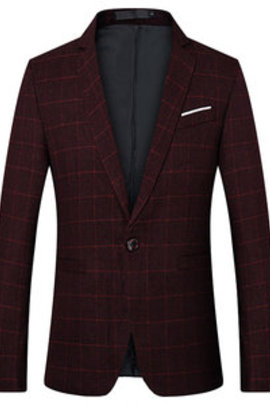 Taille m-5xl grille vin rouge manteaux slim fit