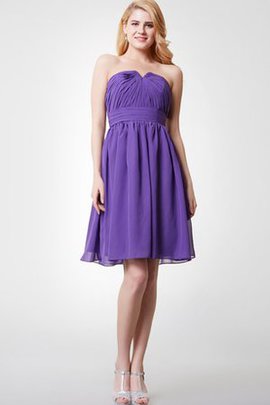 Robe demoiselle d'honneur romantique bref delicat de longueur à genou avec chiffon