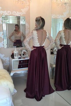 Robe de bal longueur au ras du sol avec zip avec perle a-ligne avec décoration dentelle