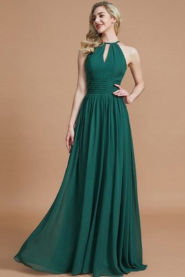 Robe demoiselle d'honneur naturel avec chiffon de princesse encolure ronde ligne a