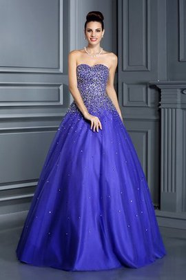 Robe de quinceanera de mode de bal cordon de col en cœur avec sans manches avec perle