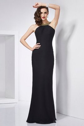 Robe de bal naturel au niveau de cou de sirène avec chiffon avec sans manches