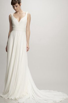 Robe de mariée nature sexy plissage en chiffon jusqu'au sol