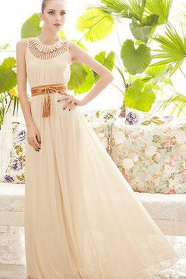 Robe de bal naturel fermeutre eclair jusqu'au sol avec sans manches trou serre