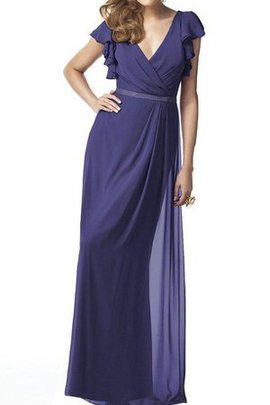 Robe demoiselle d'honneur longue en chiffon manche nulle collant jusqu'au sol