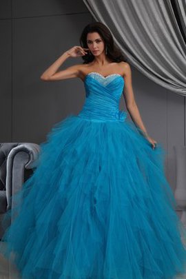 Robe de quinceanera en tulle ruché col en forme de cœur ligne a de mode de bal