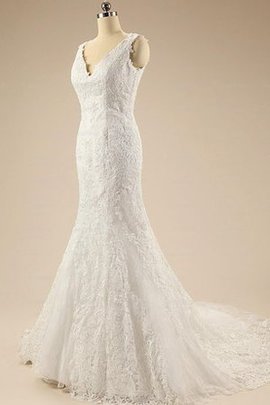 Robe de mariée simple a eglise en dentelle de sirène longueur au niveau de sol