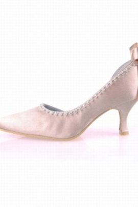 Angélique avec satin pointu fine avec chaussures de mariée - photo 2