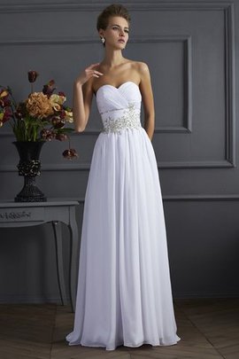 Robe de bal longue appliques avec zip avec chiffon jusqu'au sol