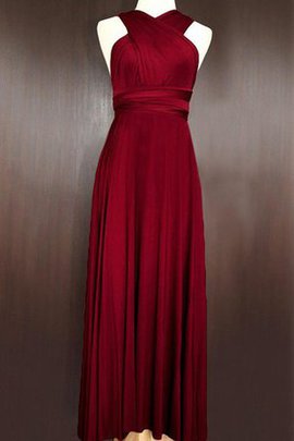 Robe demoiselle d'honneur facile plissé a-ligne manche nulle jusqu'au sol