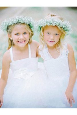 Robe de cortège enfant en tulle croisade de princesse de bustier avec fleurs